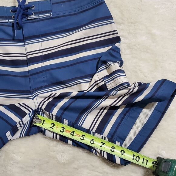 J. by J. Crew Flex Blue Striped Swim Boardshorts, Size 30 - Picture 8 of 8